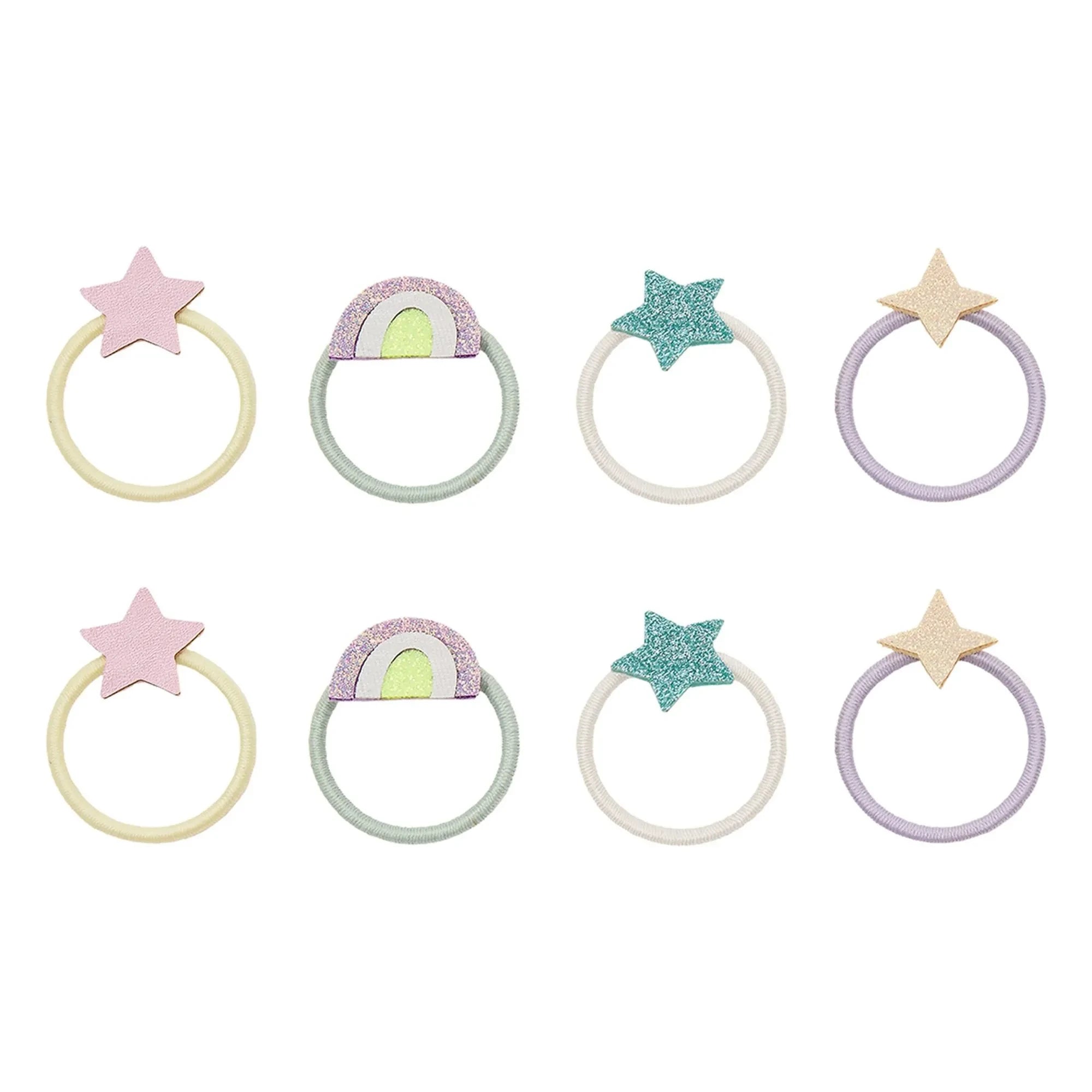 Mimi & Lula - 8-teiliges Arc en Ciel und Etoile Haarspangen-Set | Lila