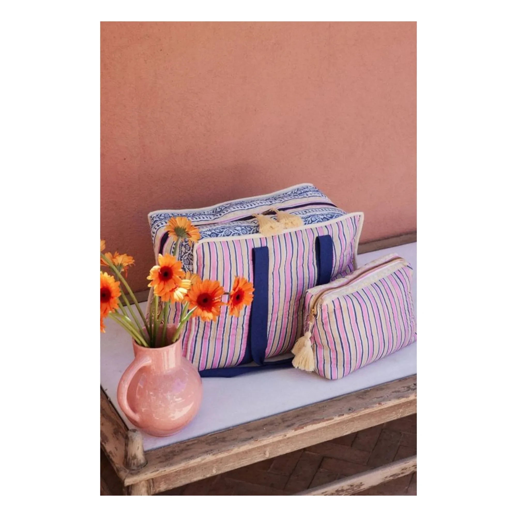 Louise Misha - Lilio 36h Tasche aus Bio-Baumwolle | Rosa