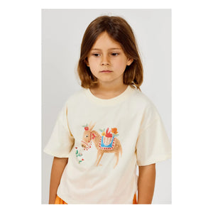 Arsène et Les Pipelettes - Pferd T-Shirt Bio-Baumwolle | Ecru