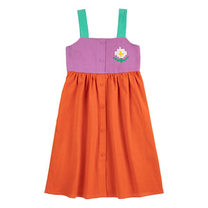 Bobo Choses - Farbblock Kleid aus Bio-Baumwolle | Orange
