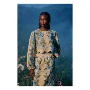 Farm Rio - Bluse Garden Leinen | Sand