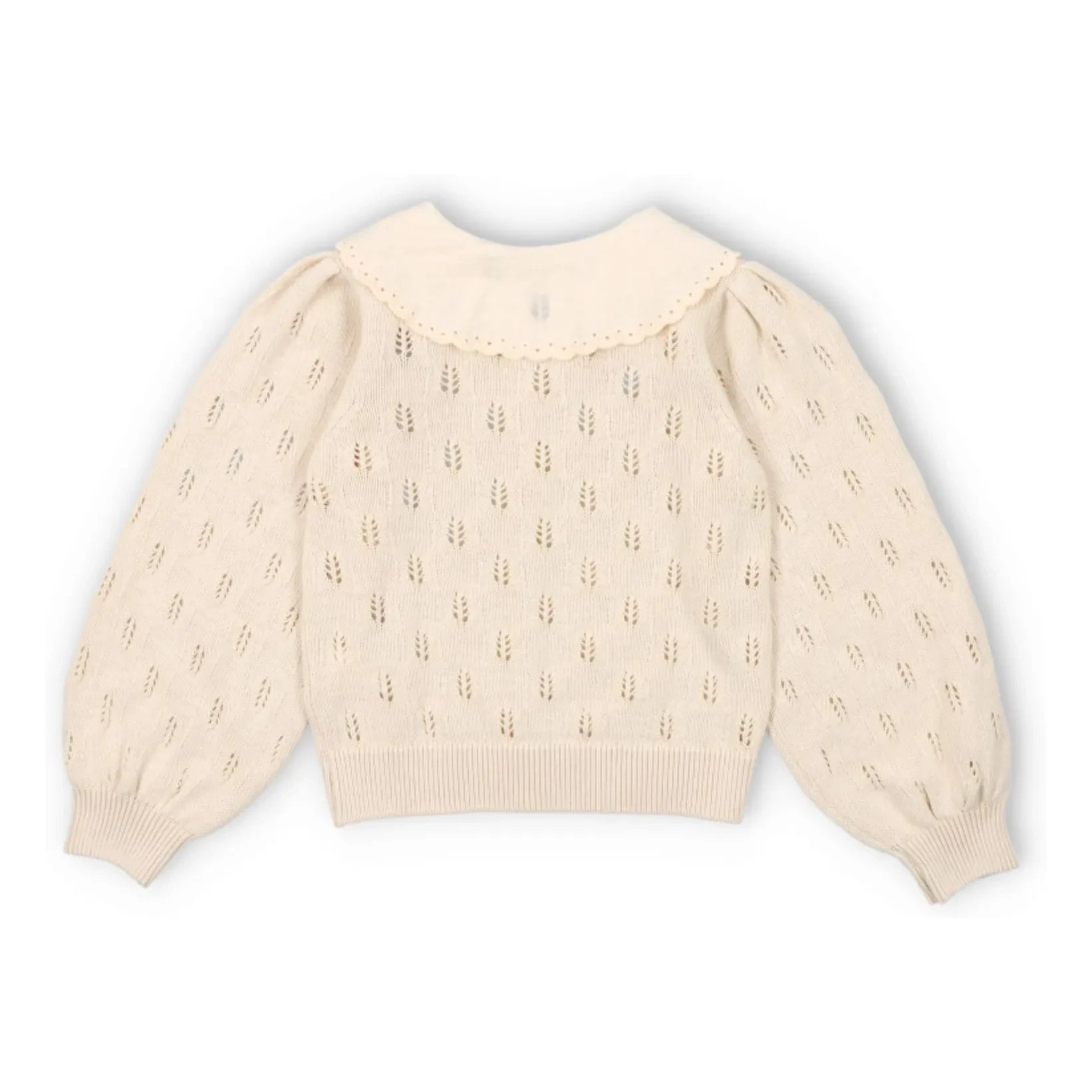 the new society - Marina Lochmuster Strickjacke Bio-Baumwolle | Beige