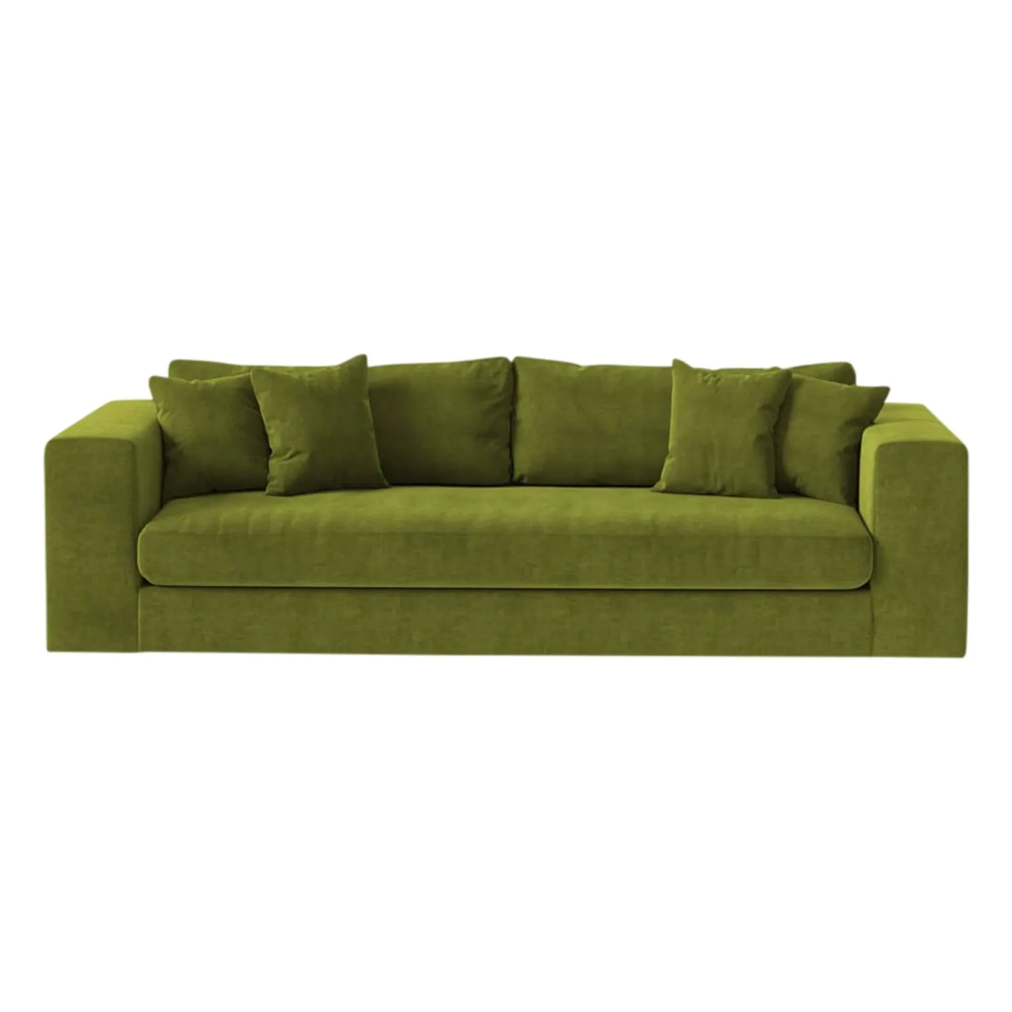 Panac Edition - Bellechasse 3-Sitzer Sofa Natur-Samt - 245 cm | Moosgrün