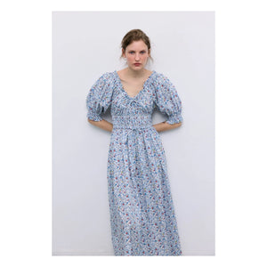 the new society - Cloe Pamuk Kleid | Blau
