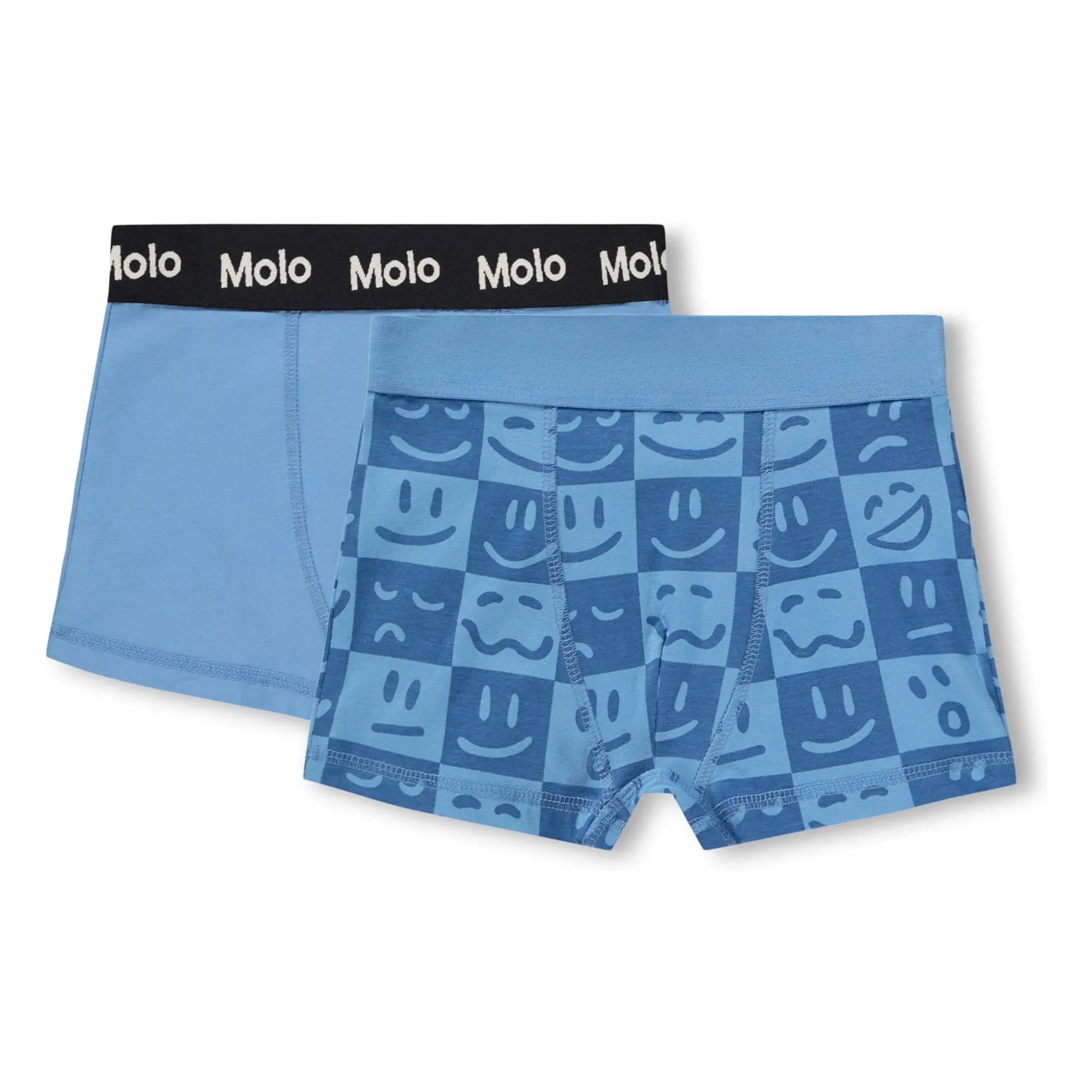 Molo - 2er-Pack Justin Damier Bio-Baumwoll-Boxershorts | Blau