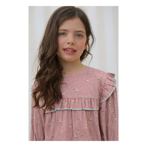 Lililotte - Bluse Bianca Fleurie Bio-Baumwolle | Staubrosa