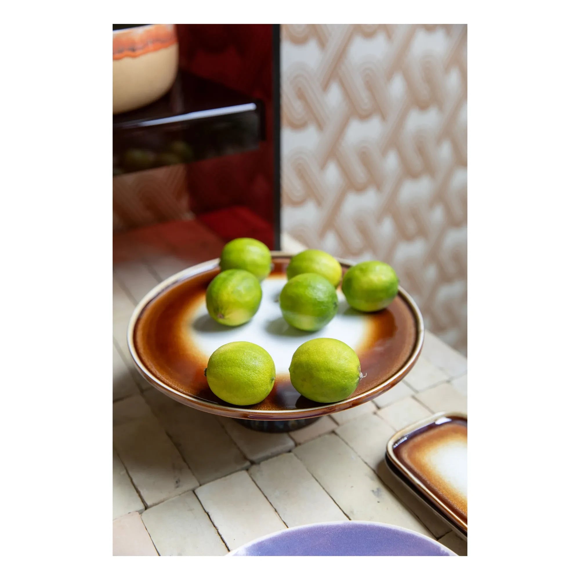 HKliving - Steingut-Kuchenplatte | Creme