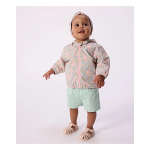 Petit Bateau - Windbreaker mit Blumenmuster aus recycelter Faser Baby | Türkis