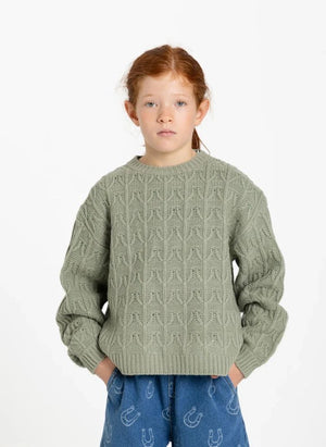 Hundred Pieces - Lacy Merino Wolle Pullover | Wassergrün