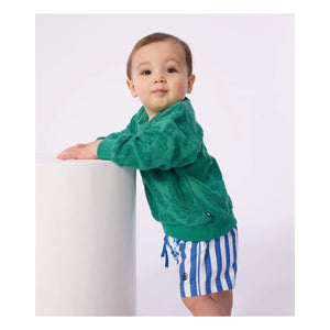 Petit Bateau - Gestreifte Baby-Badeshorts aus recycelter Faser | Blau