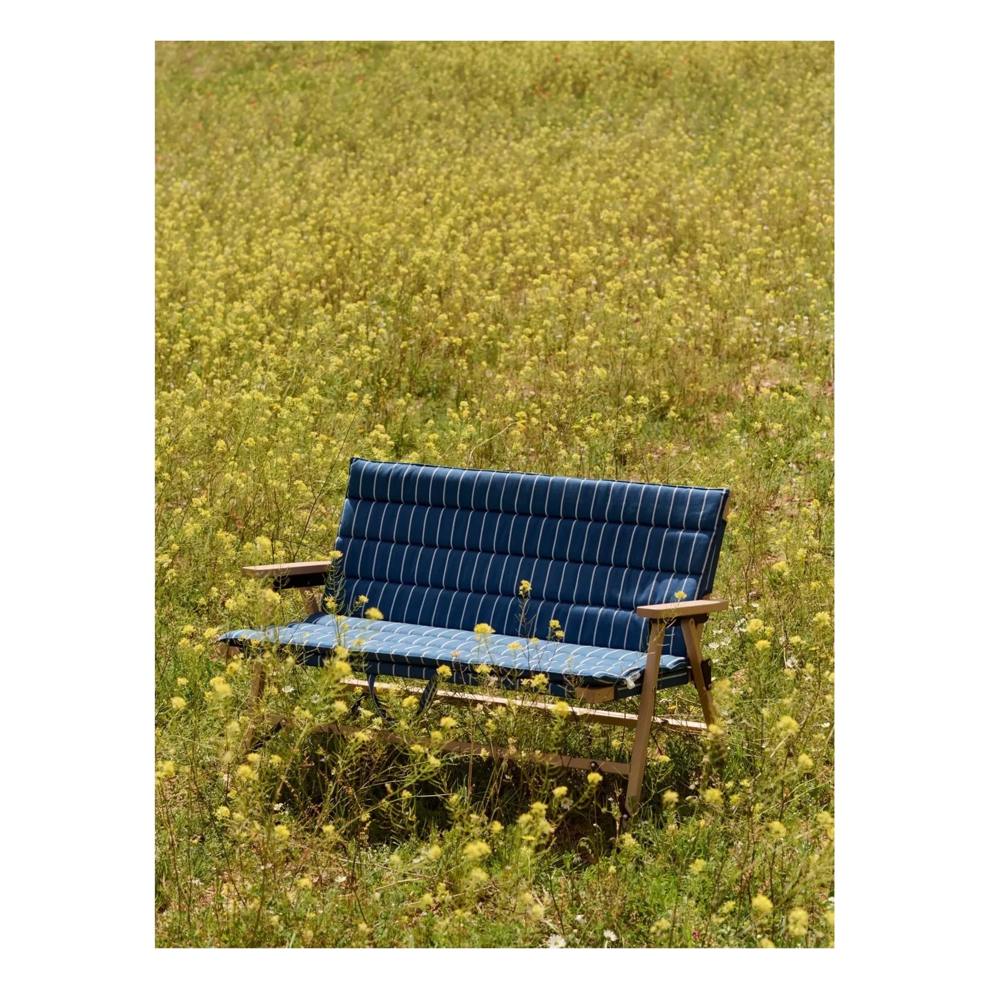 Hay - Outdoor market Klappbankauflage, Jasper Morrison | Blau