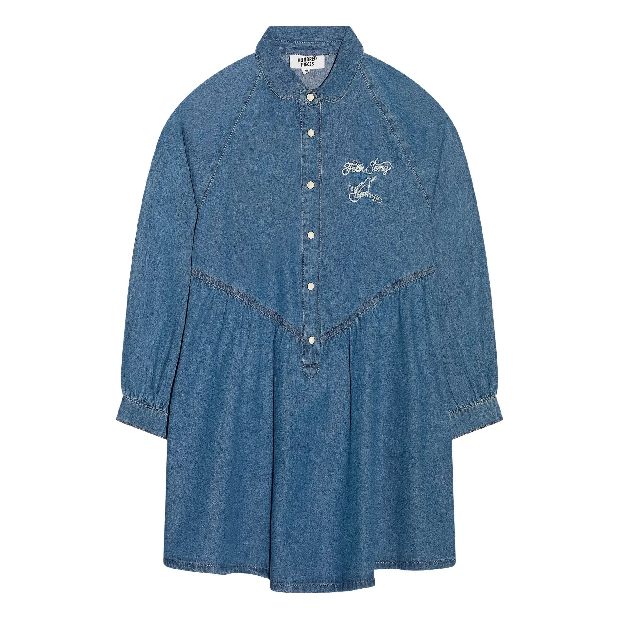 Hundred Pieces - Shirley Jeanskleid mit Stickerei | Jeansblau