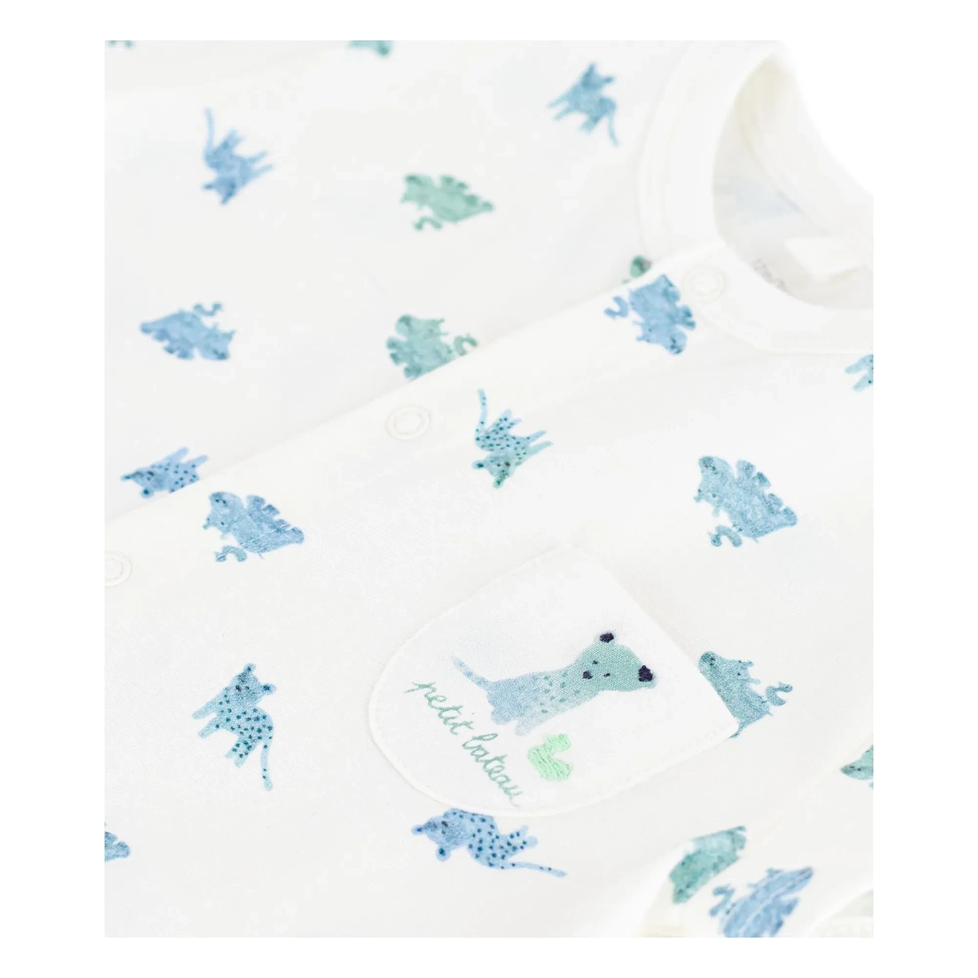 Petit Bateau - Strampler mit Tiermuster aus Bio-Baumwolle | Weiß