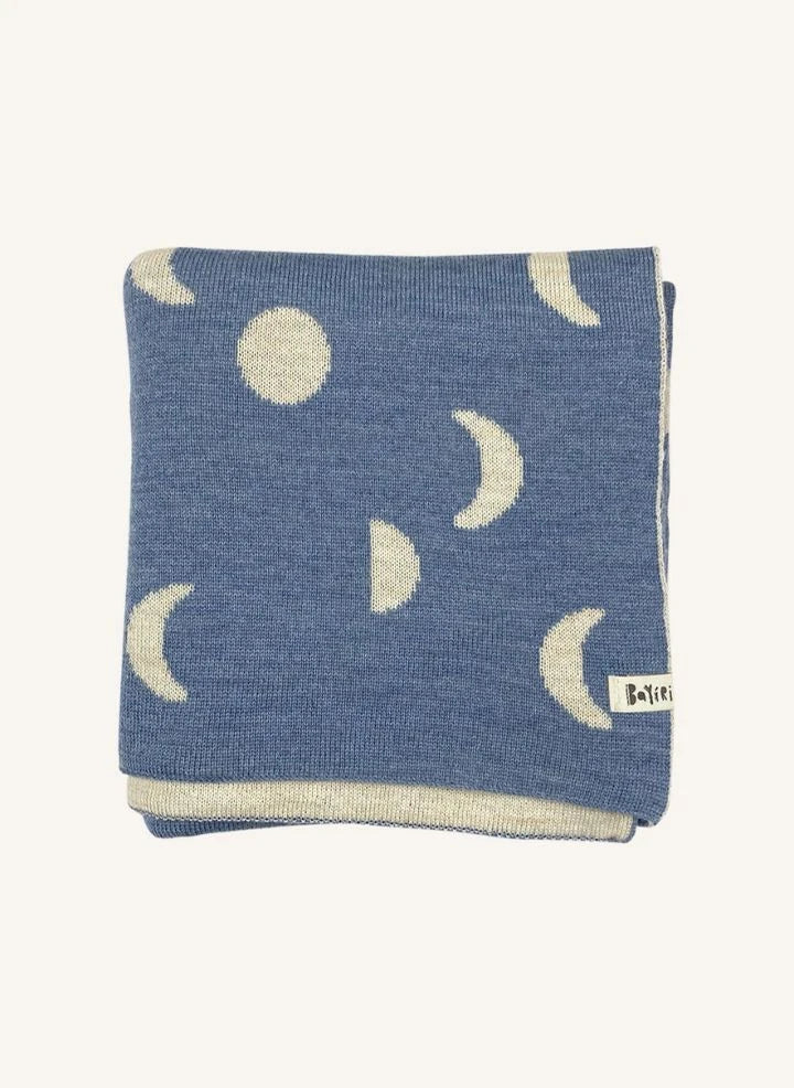 Bayiri - Moons Merino-Wolldecke | Blau