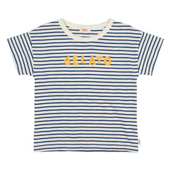 Búho - Gestreiftes Gelato Bio-Baumwoll-T-Shirt | Marineblau