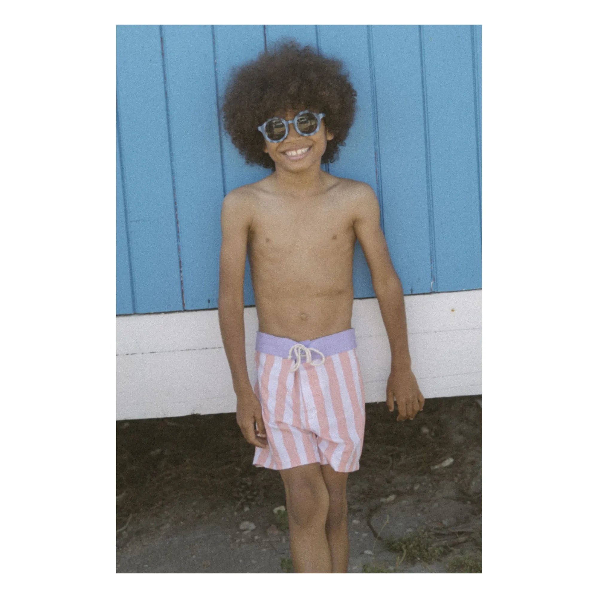 My First Cantê - Luca Gestreifte Badeshorts | Rosa