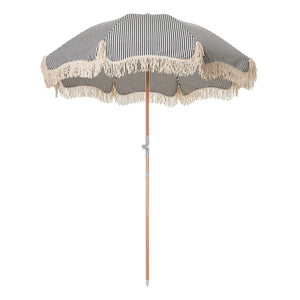 Business & Pleasure Co. - Premium Strandsonnenschirm mit Quasten | Navyblau