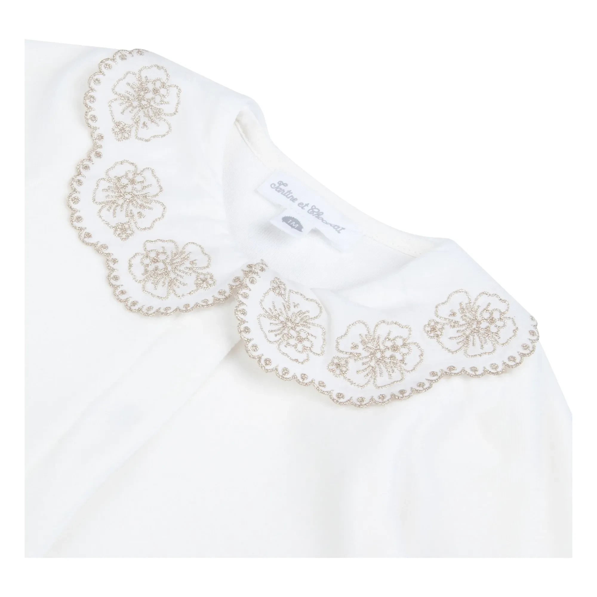 Tartine et Chocolat - Bestickter Pyjama mit Claudine-Kragen | Ecru