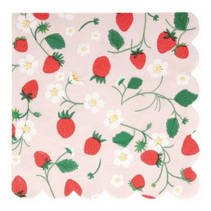 Meri Meri - Erdbeer-Papierservietten - 16er-Set