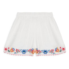 Louise Misha - Vally Bio-Baumwoll-Musselin-Shorts | Weiß