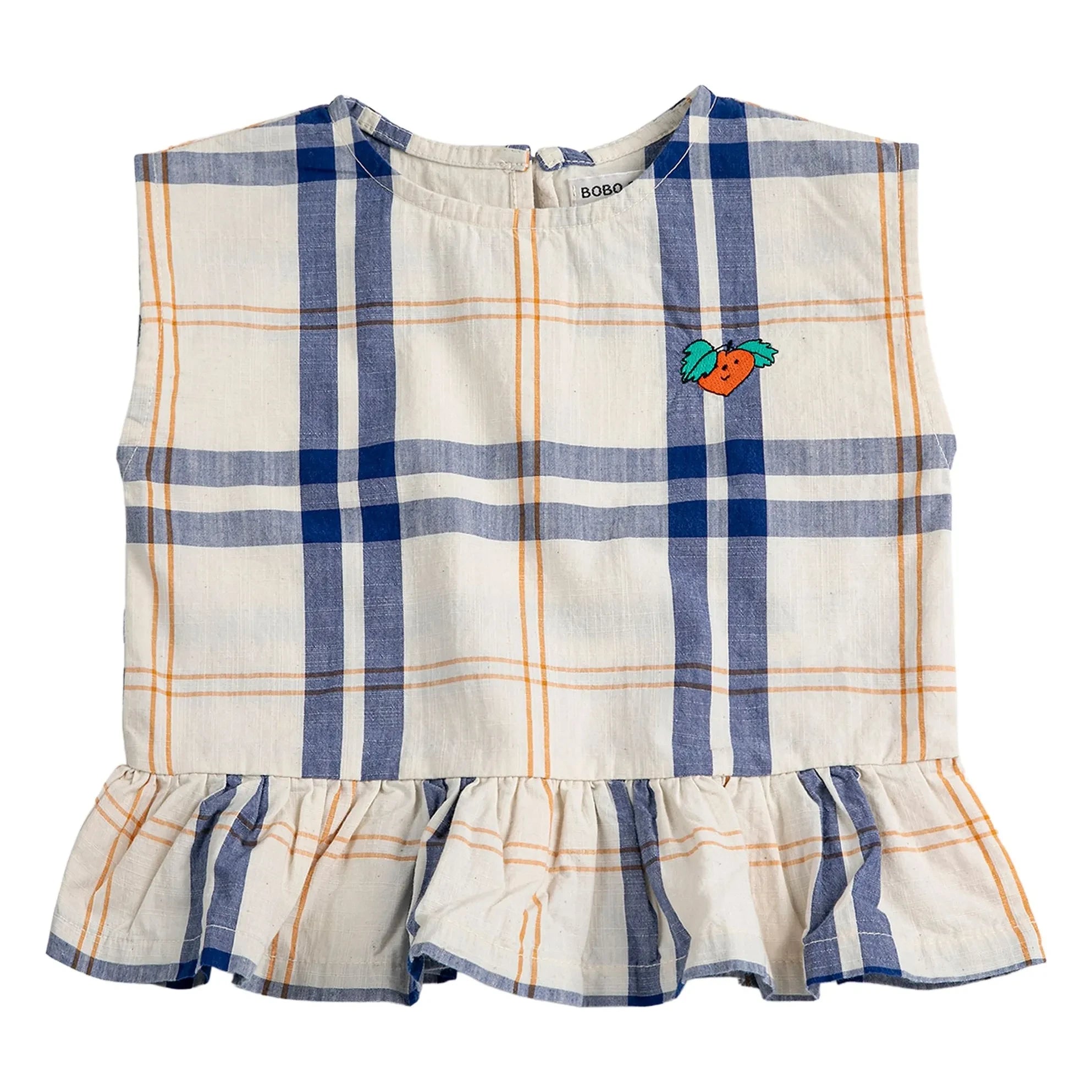 Bobo Choses - Bio-Baumwoll-Baby-Tartan-Oberteil | Ecru