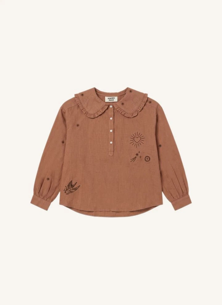 Hundred Pieces - Candy Stars Bluse | Braun