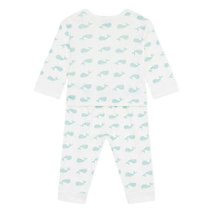 Petit Bateau - Whale Sleep Well Schlafanzug | Ecru