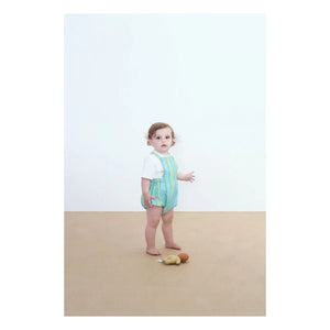 Tinycottons - Leinen gestreifter Overall | Grün