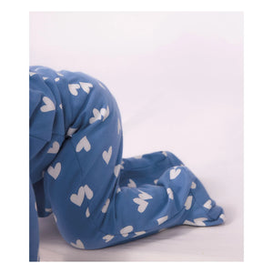 Petit Bateau - Dors Bien Cœurs organik pamuklu polar pijama | Mavi