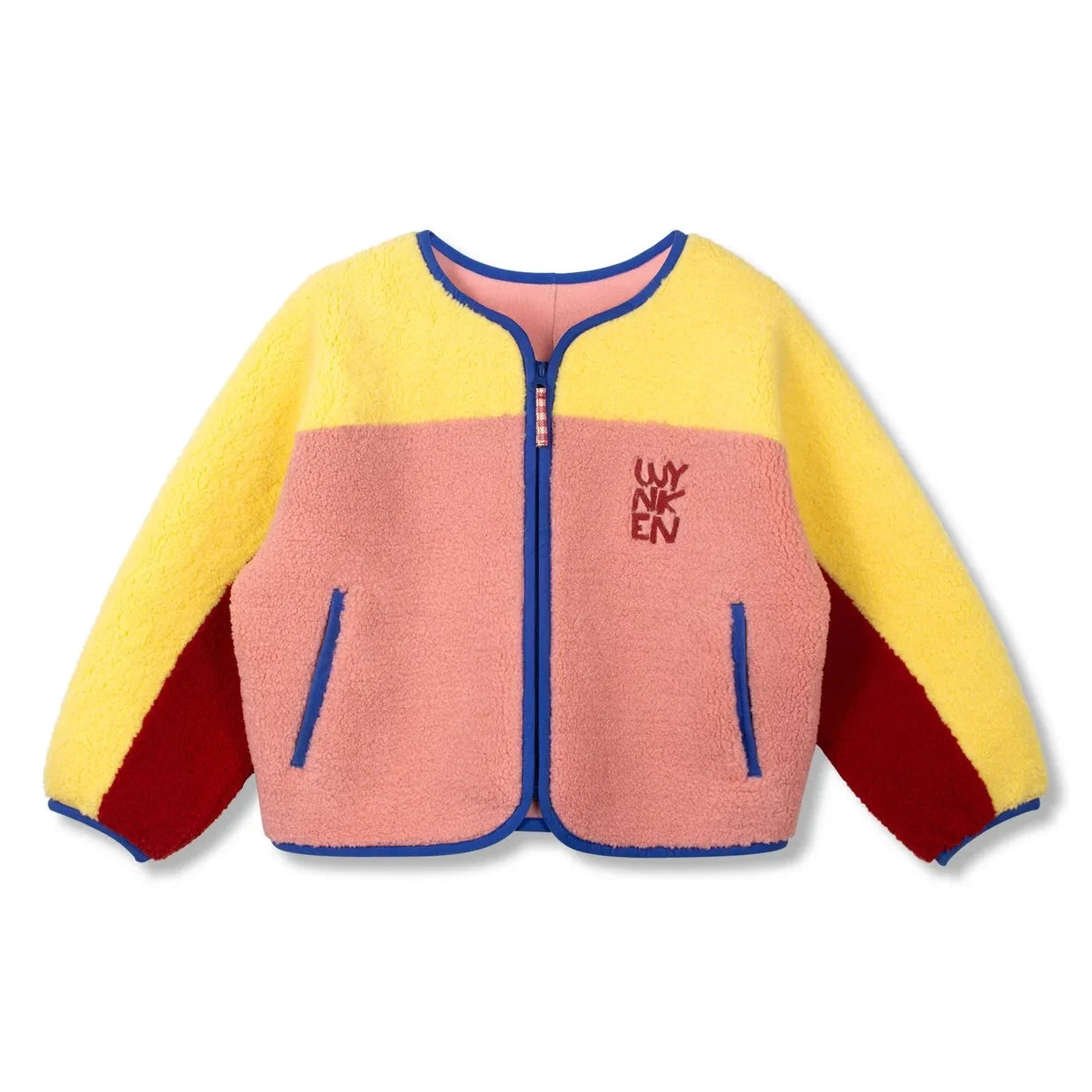 Wynken - Sherpa-Jacke im Colourblock-Design | Rosa