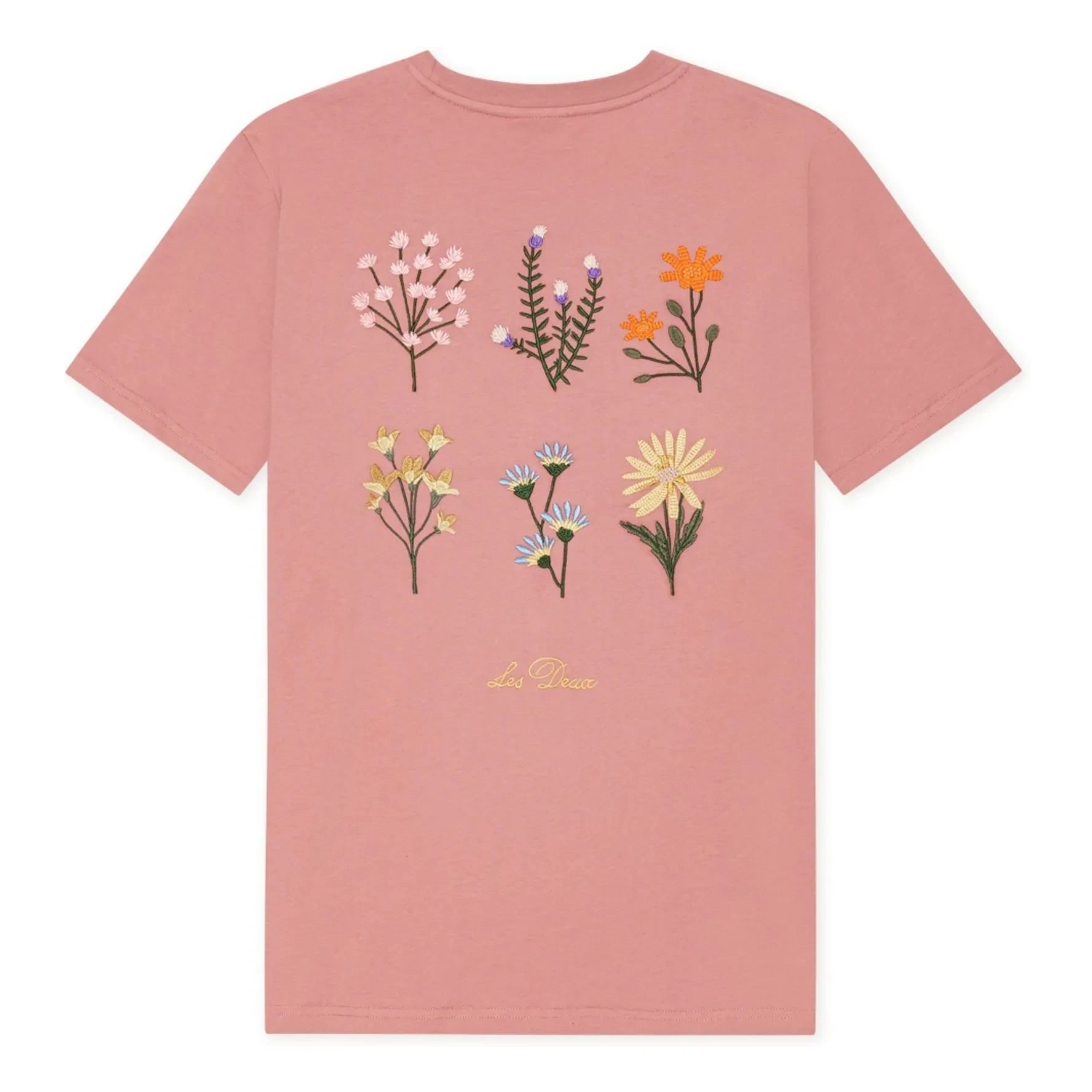 Les Deux - Wildblumen Baumwoll-T-Shirt | Marmorierter Rosa