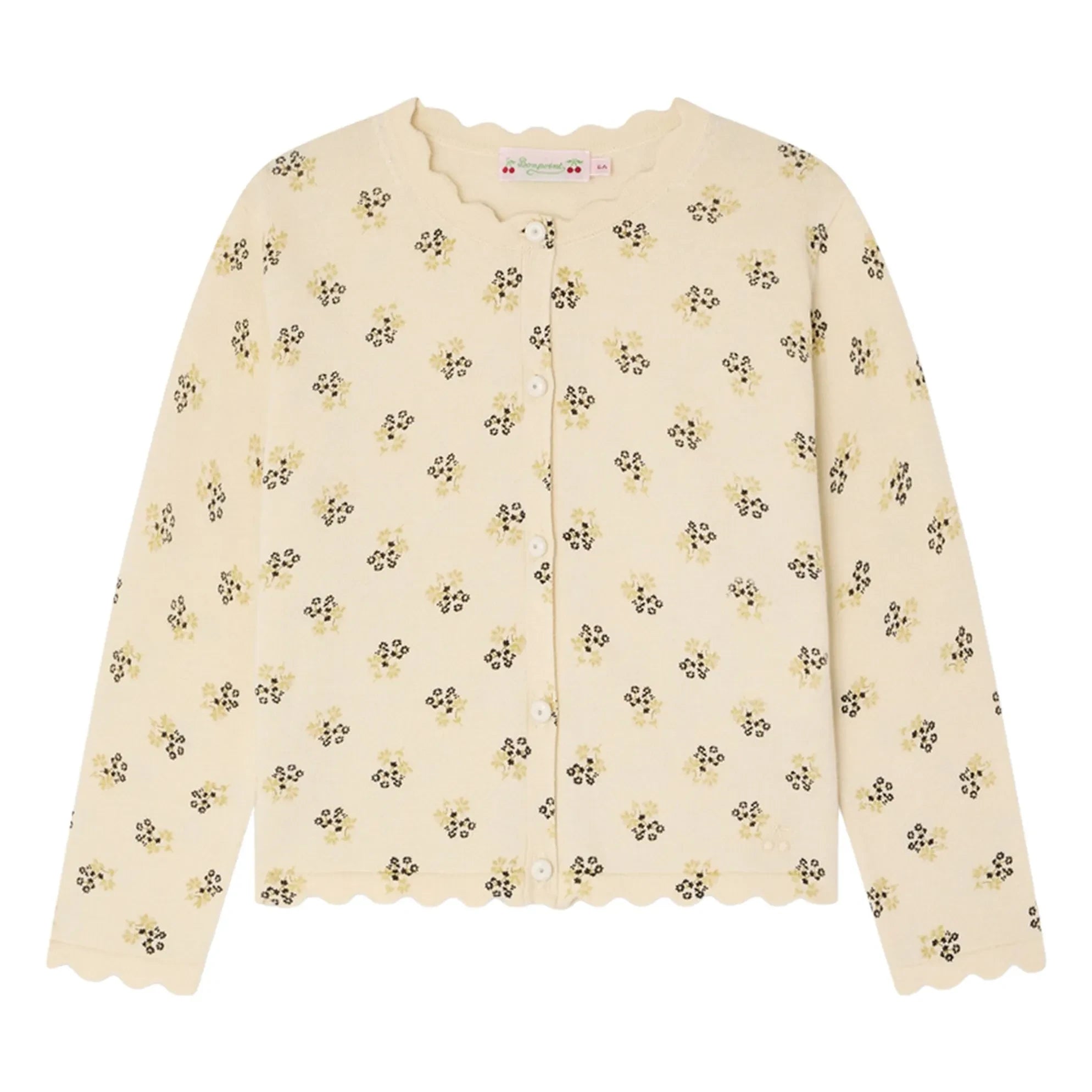 Bonpoint - Lume Fleuri Bio-Baumwolle Strickjacke | Ecru