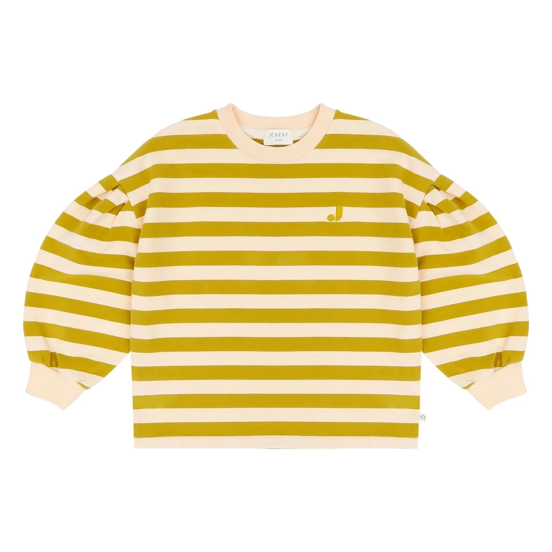 Jenest - Millie gestreiftes Sweatshirt aus Bio-Baumwolle | Senf