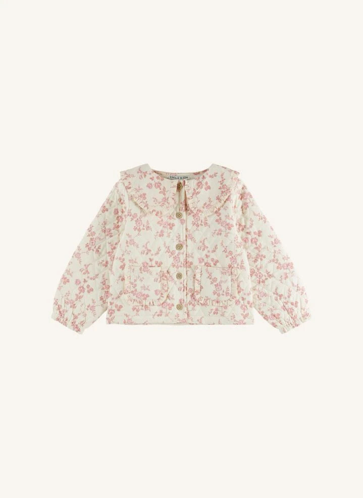 Emile et Ida - Fleurie gesteppte Jacke aus Bio-Baumwolle | Ecru
