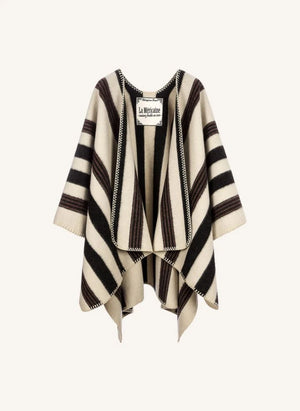 La Méricaine - Blackfeet Recycelter Wollponcho | Ecru