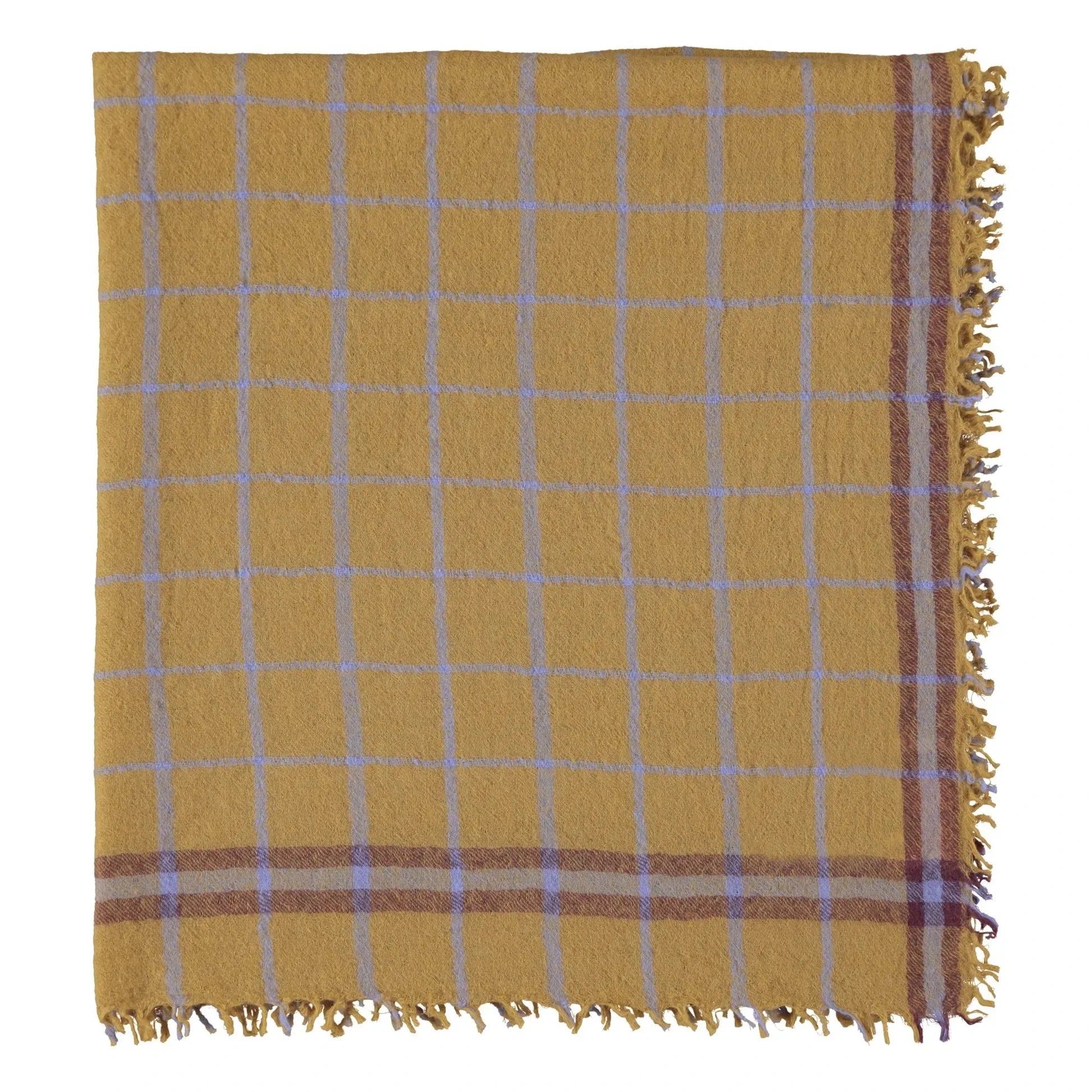 Piupiuchick - Carreaux Schal aus Wolle | Camel