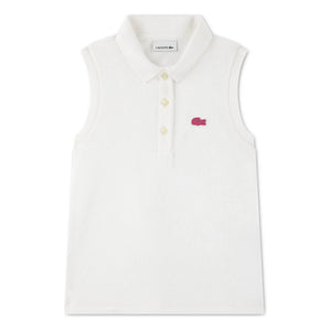 Lacoste - Ärmelloses Poloshirt aus Bio-Baumwolle mit Logo | Gebrochenes Weiß