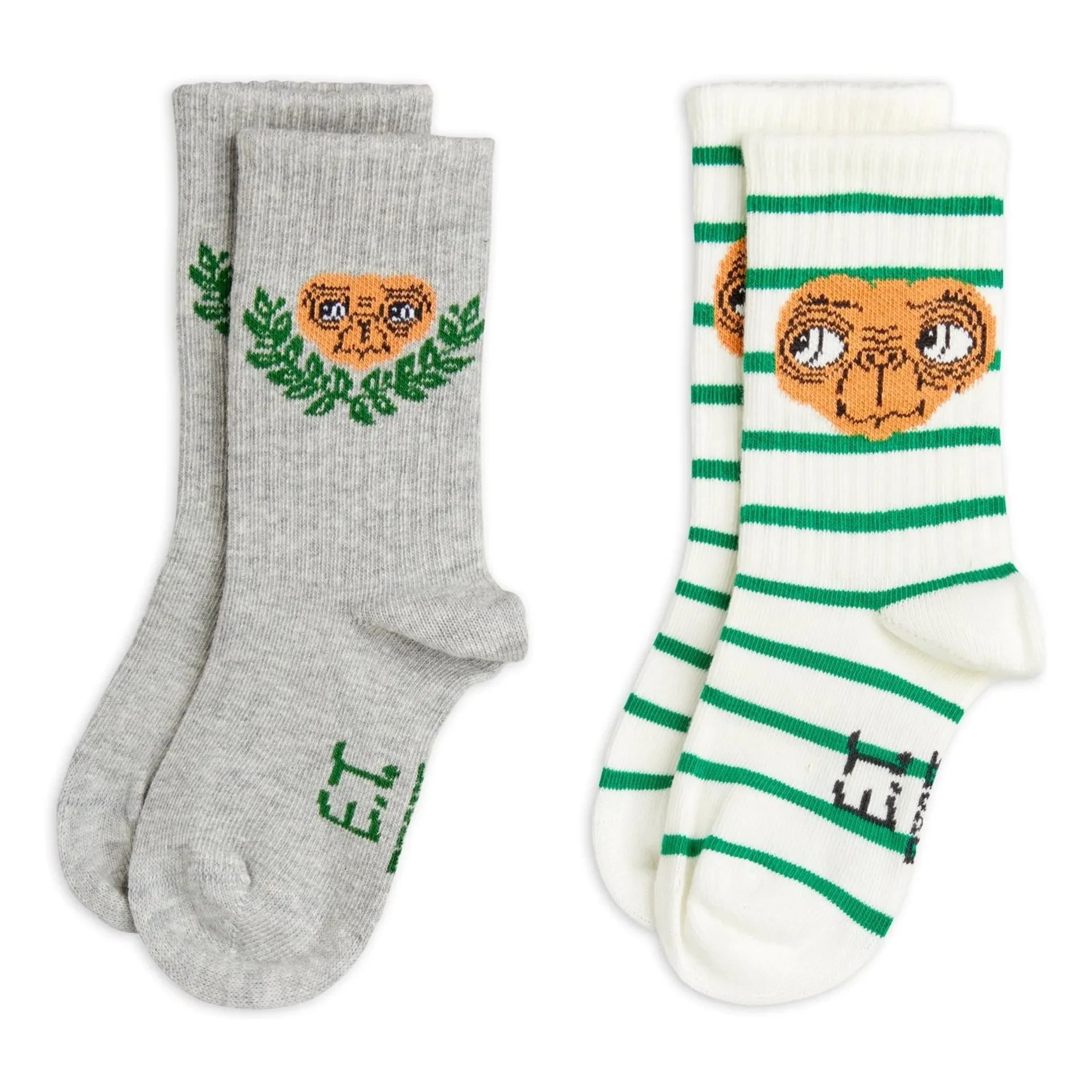 Mini Rodini - 2 Paar E.T. Socken Bio-Baumwolle | Grau meliert