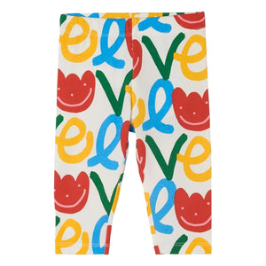 Stella McCartney Kids - Love Leggings aus Bio-Baumwolle | Elfenbein