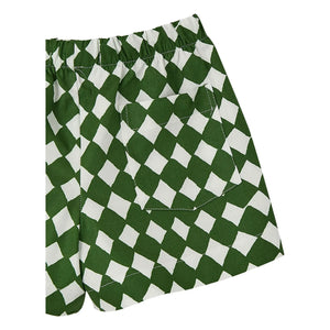 Fabula - Damier Kordel kurz | Grün