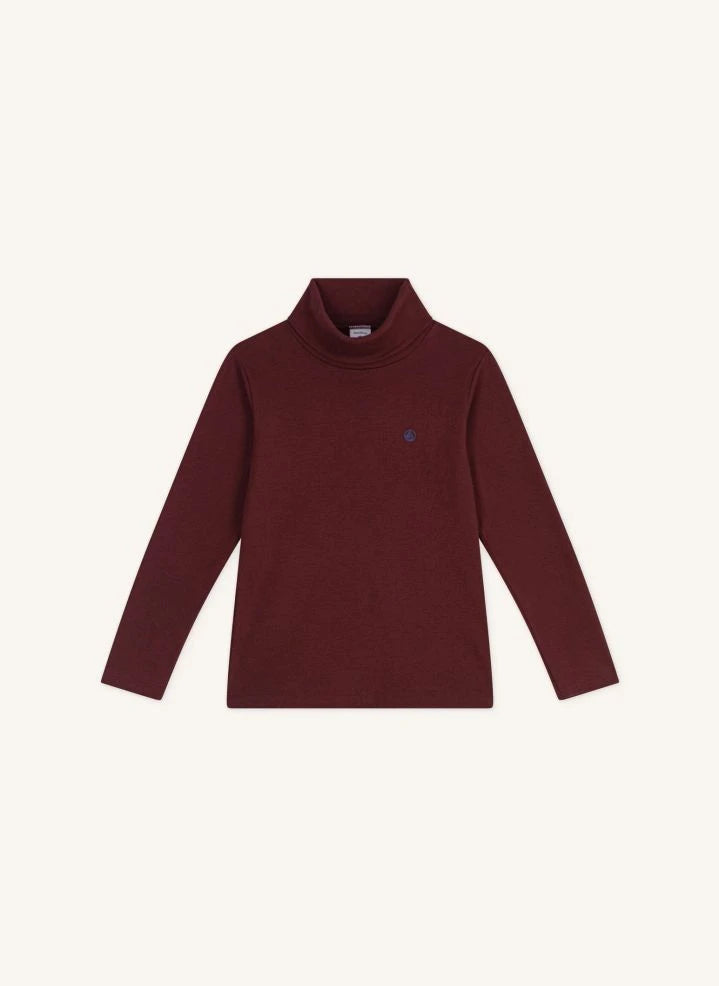 Petit Bateau - Rollkragen mit Logo aus Bio-Baumwolle | Bordeaux