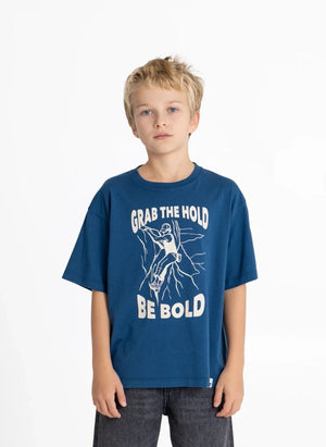 Hundred Pieces - Finn Climb Bio-Baumwoll-T-Shirt | Grau Blau