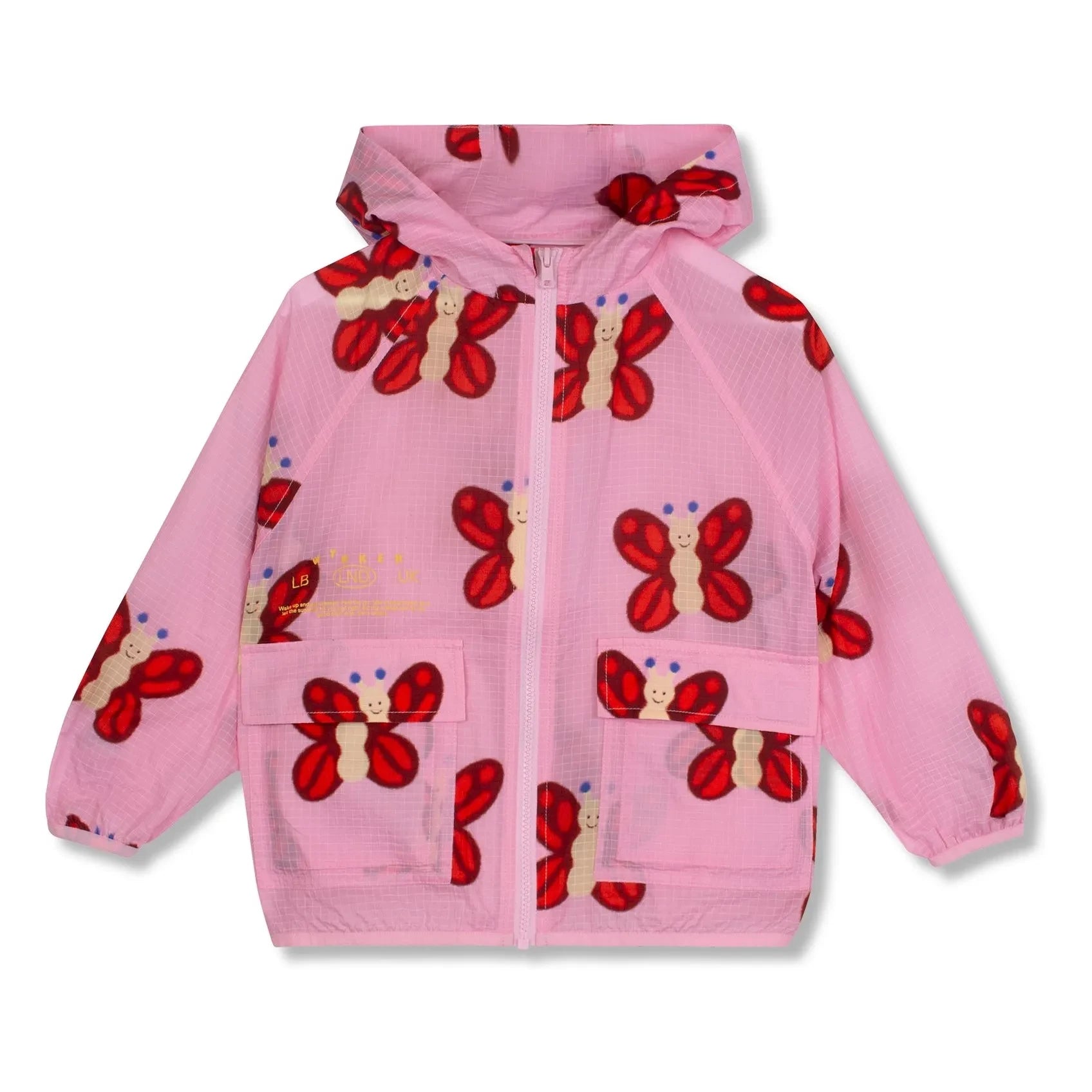 Wynken - Schmetterlings-Regenjacke | Pink