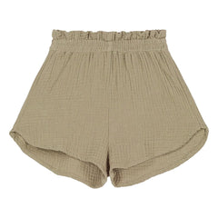 Studio Bohème - Georgette Waffel-Shorts aus Bio-Baumwollgaze | Hell Khaki