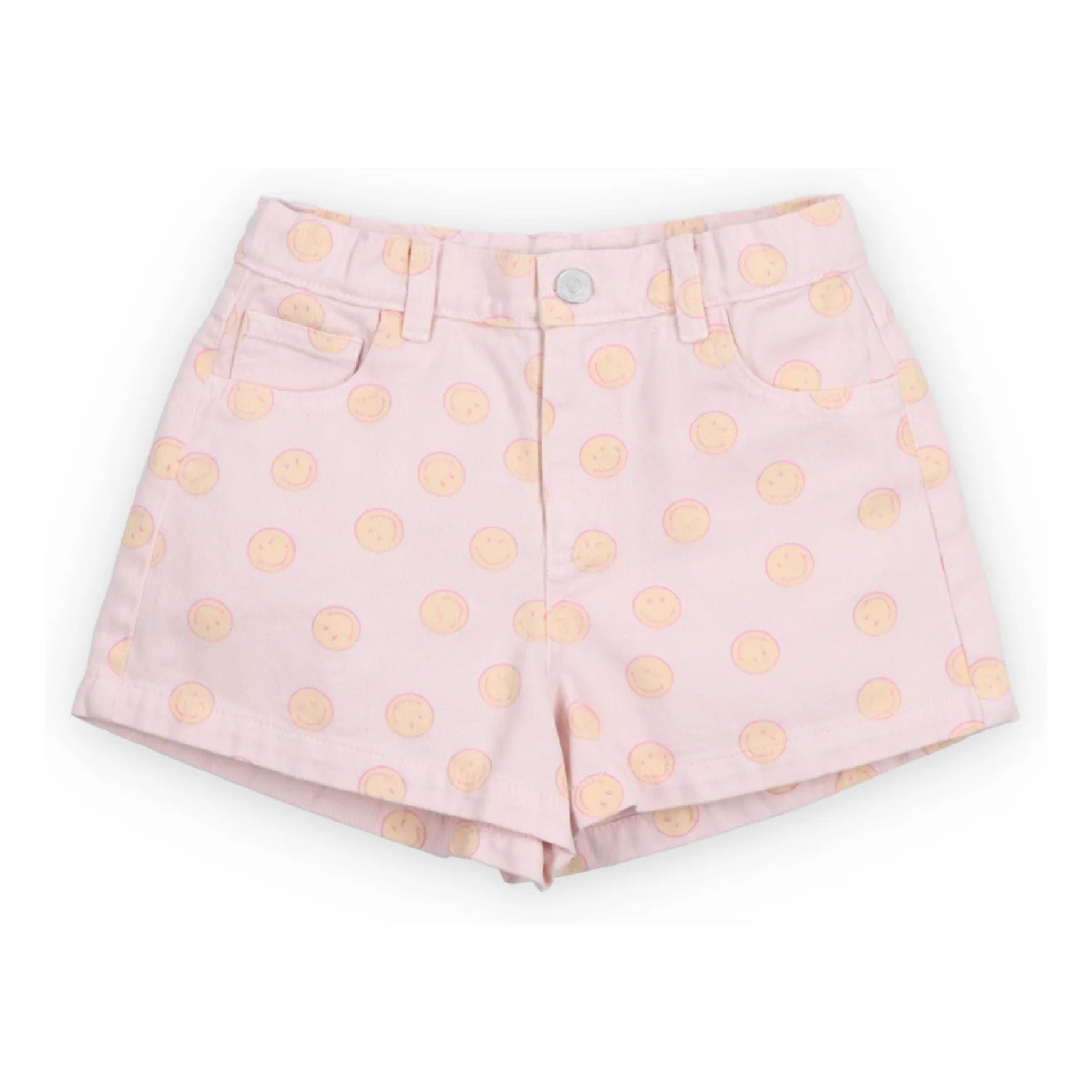 the new society - Denim Smiley Baumwollshorts BCI | Verwaschenes Rosa