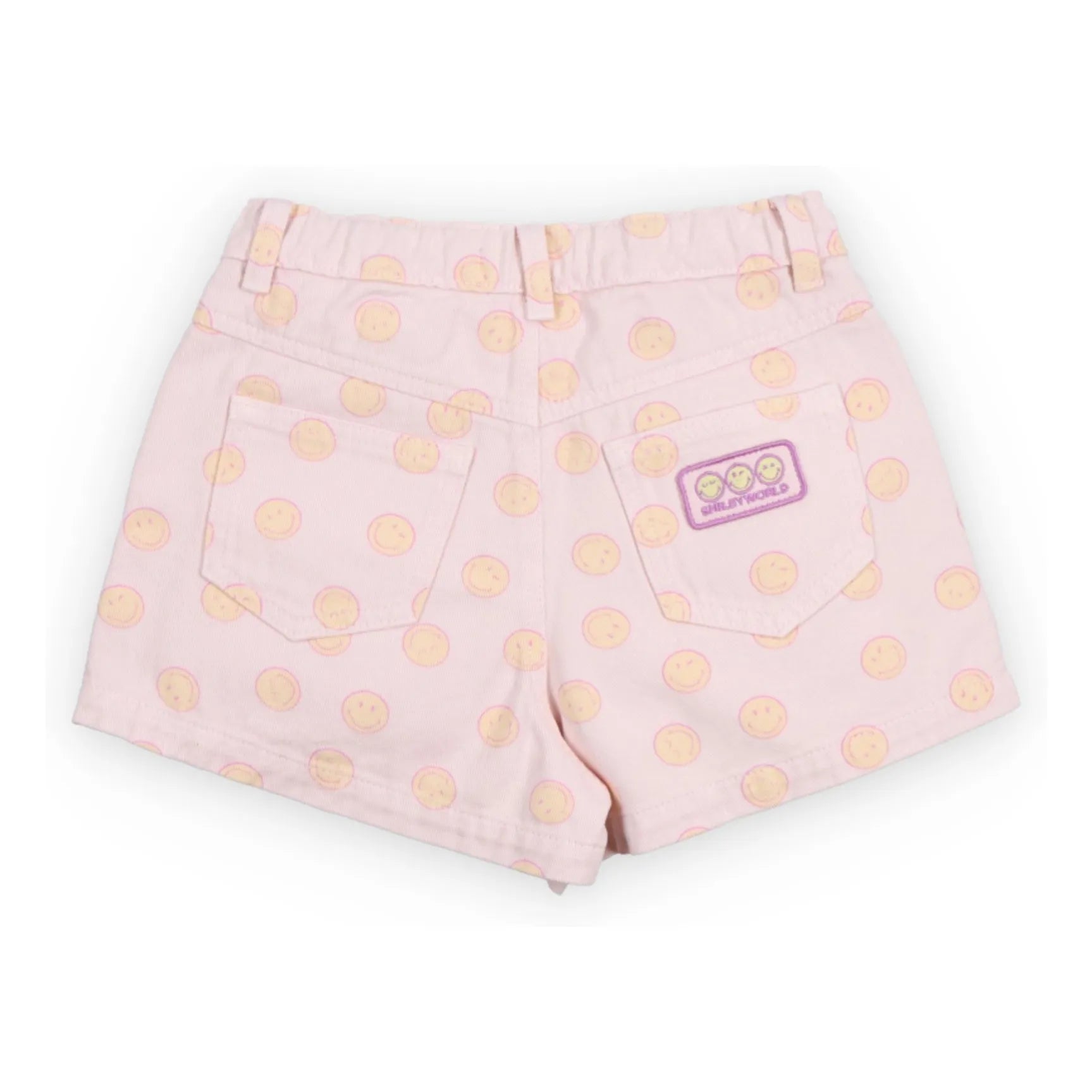 the new society - Denim Smiley Baumwollshorts BCI | Verwaschenes Rosa