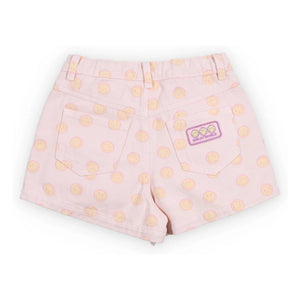 the new society - Denim Smiley Baumwollshorts BCI | Verwaschenes Rosa
