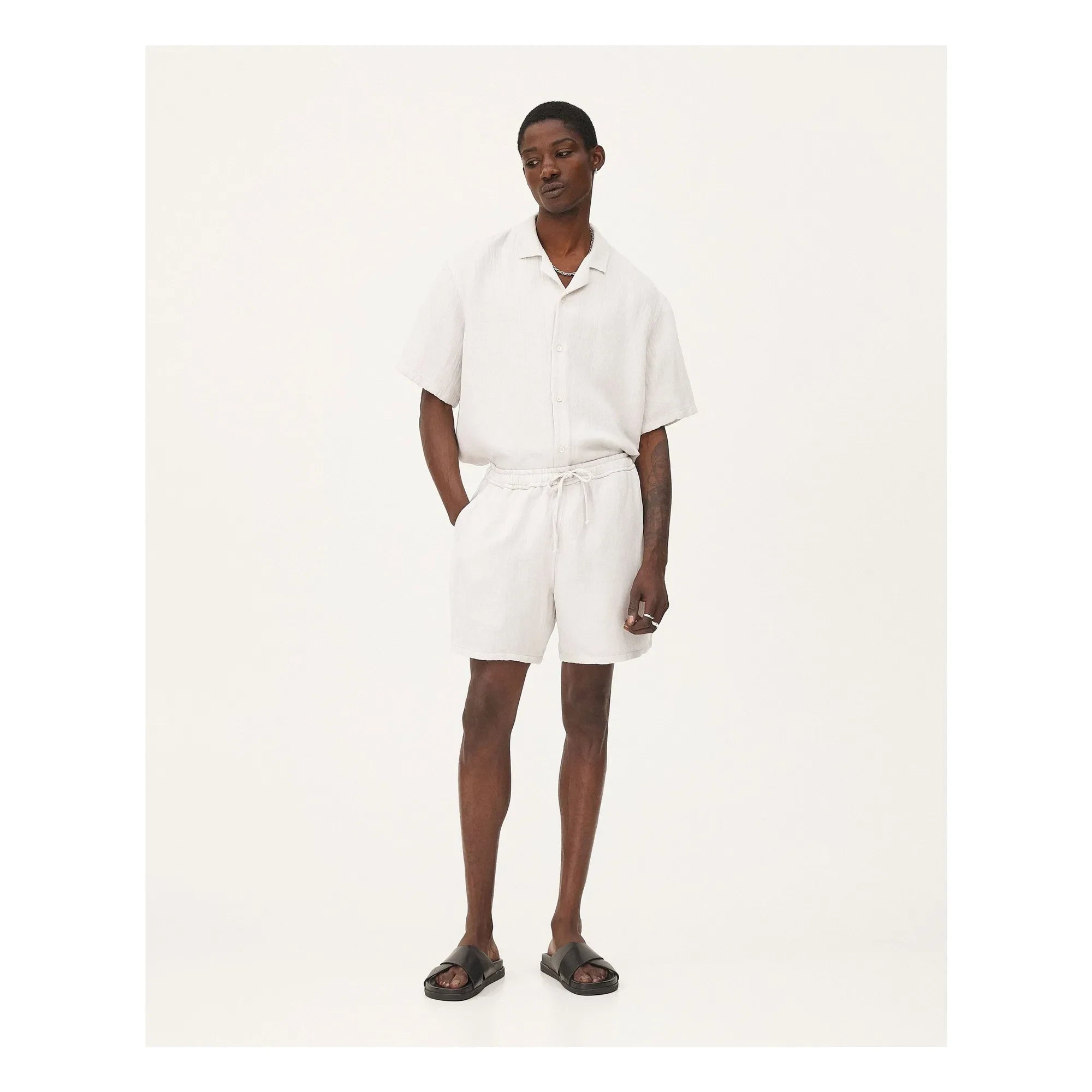 Noyoco - Leinen-Shorts Malibu | Hellgrau