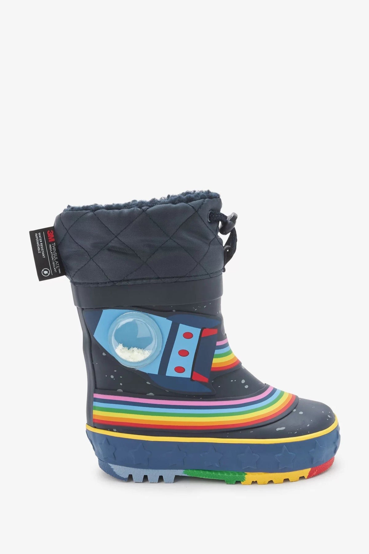 Dinossi – Marineblaue Shearling-Astronauten-Winterstiefel für Jungen – 26,5