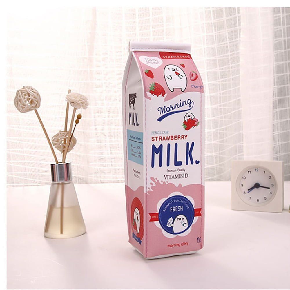 Dinossi – Boxförmiges Federmäppchen mit duftender Erdbeermilch